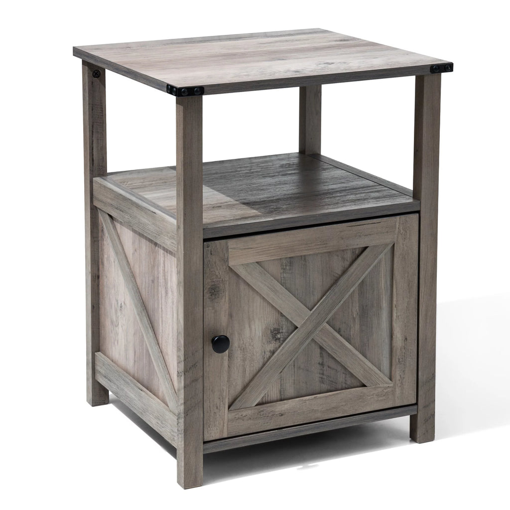 Chairside Table with Storage Cabinet Oak Finish G770387