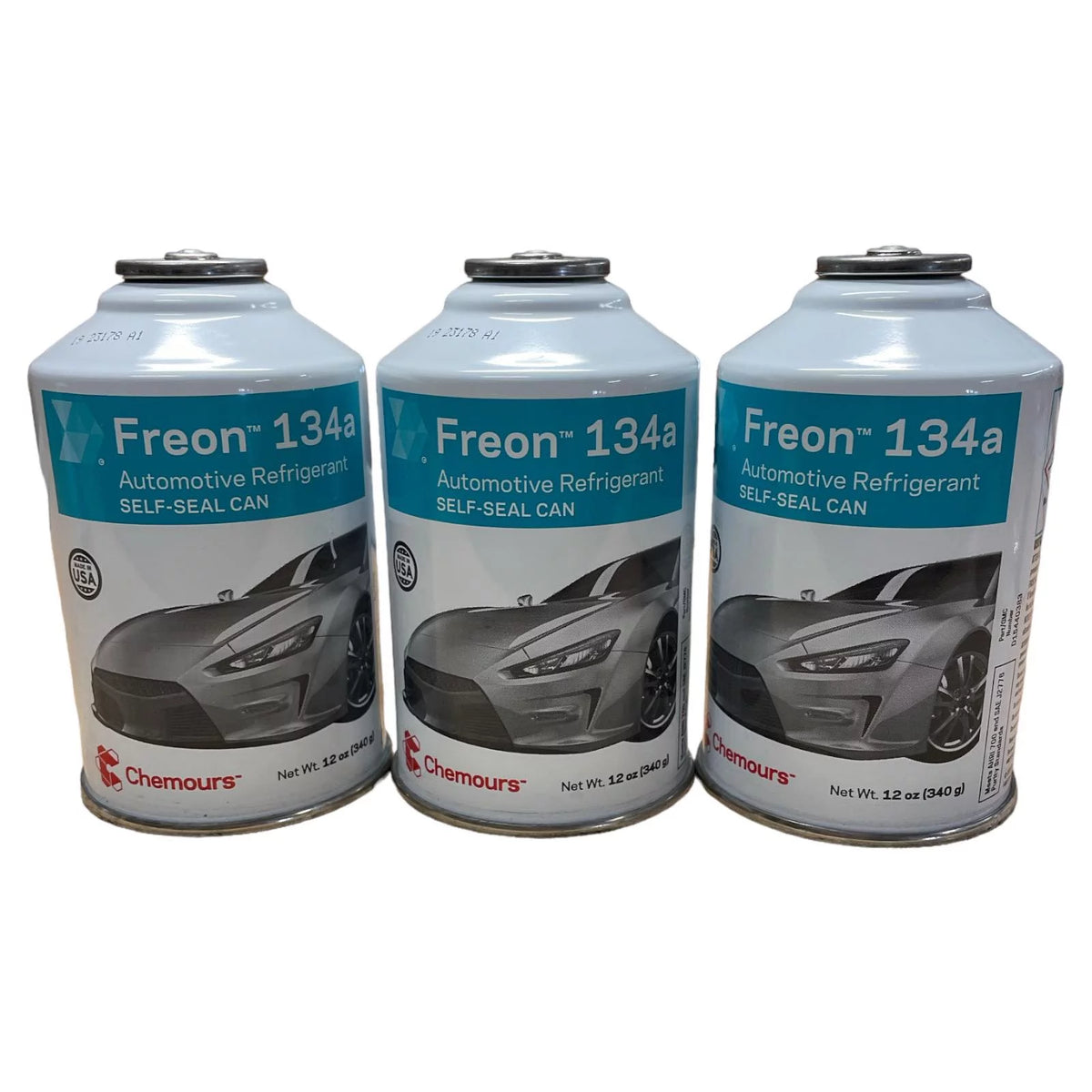 R134a 12 Ounce Self-Sealing Container Pack of 3 U509