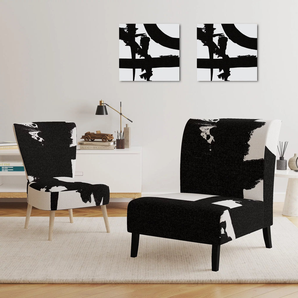 Black & White Upholstered Modern Accent Chair T176