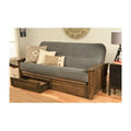 Walnut Futon Frame with Mattress & Storage Drawers Full Size N653413