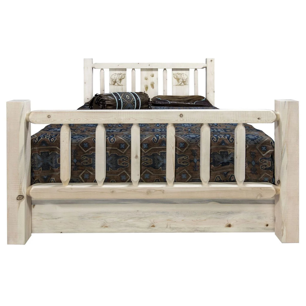 Natural Wood Twin Storage Bed Y13147