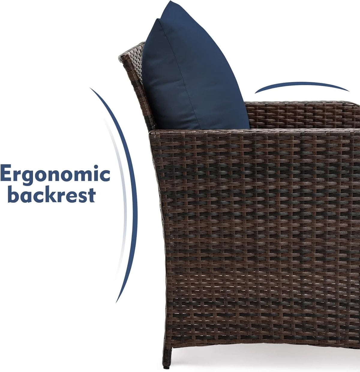 5 Piece Patio Conversation Rattan Chair Set with Storage Coffee Table S606