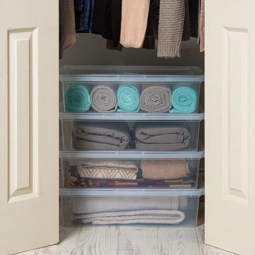 28 Qt. Clear Under Bed Plastic Storage Box, Set of 4 Z59748