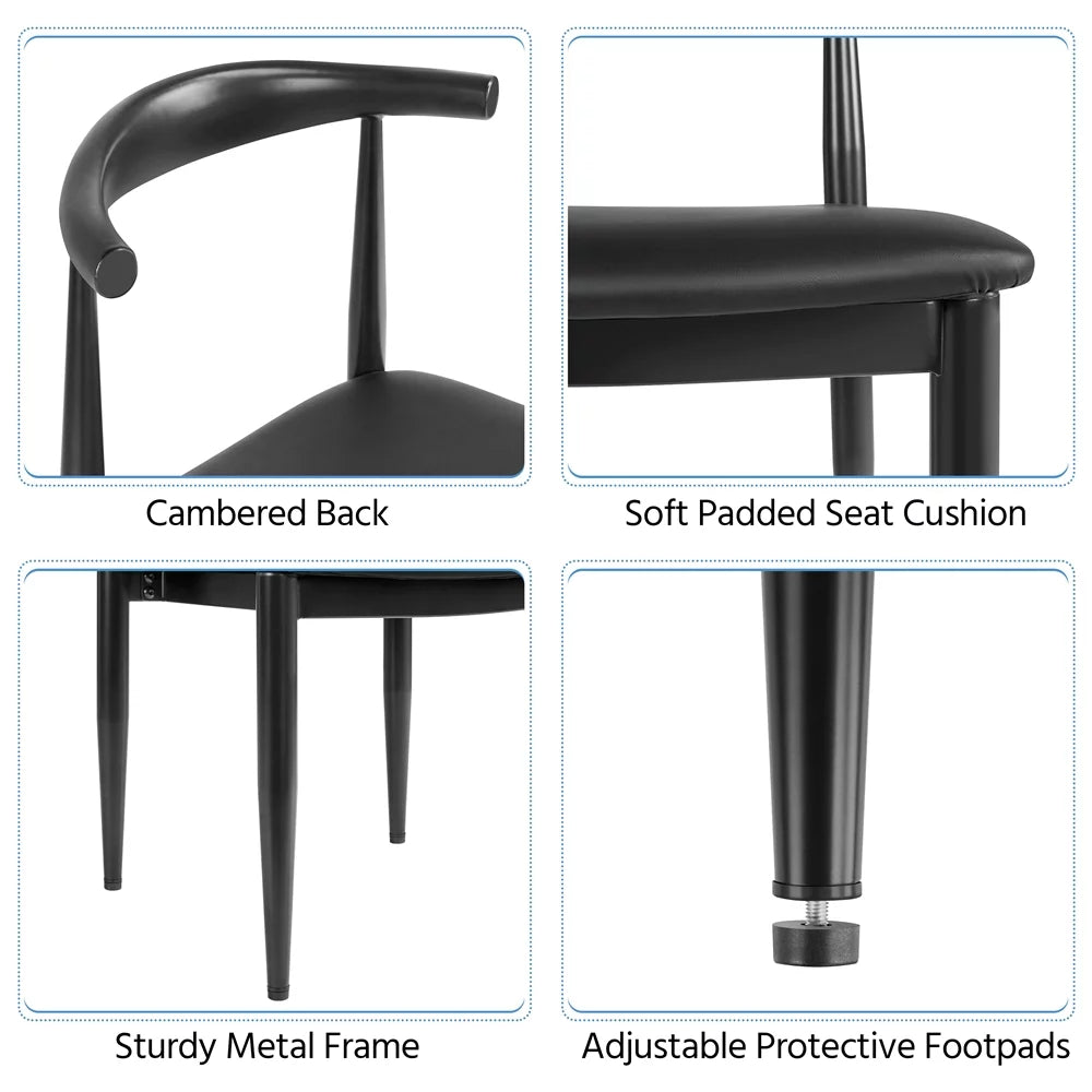 Black Fabric Leather Dining Chairs D62209