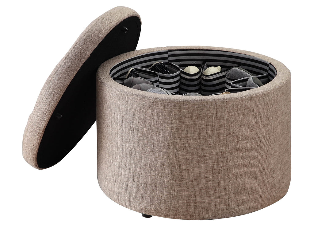 Round Shoe Storage Ottoman F812