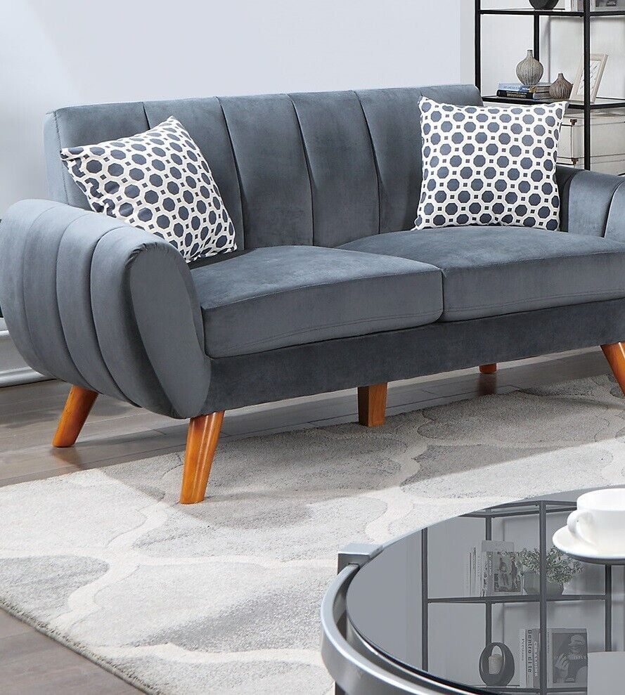Velvet Sofa and Loveseat Set with Pillows M403