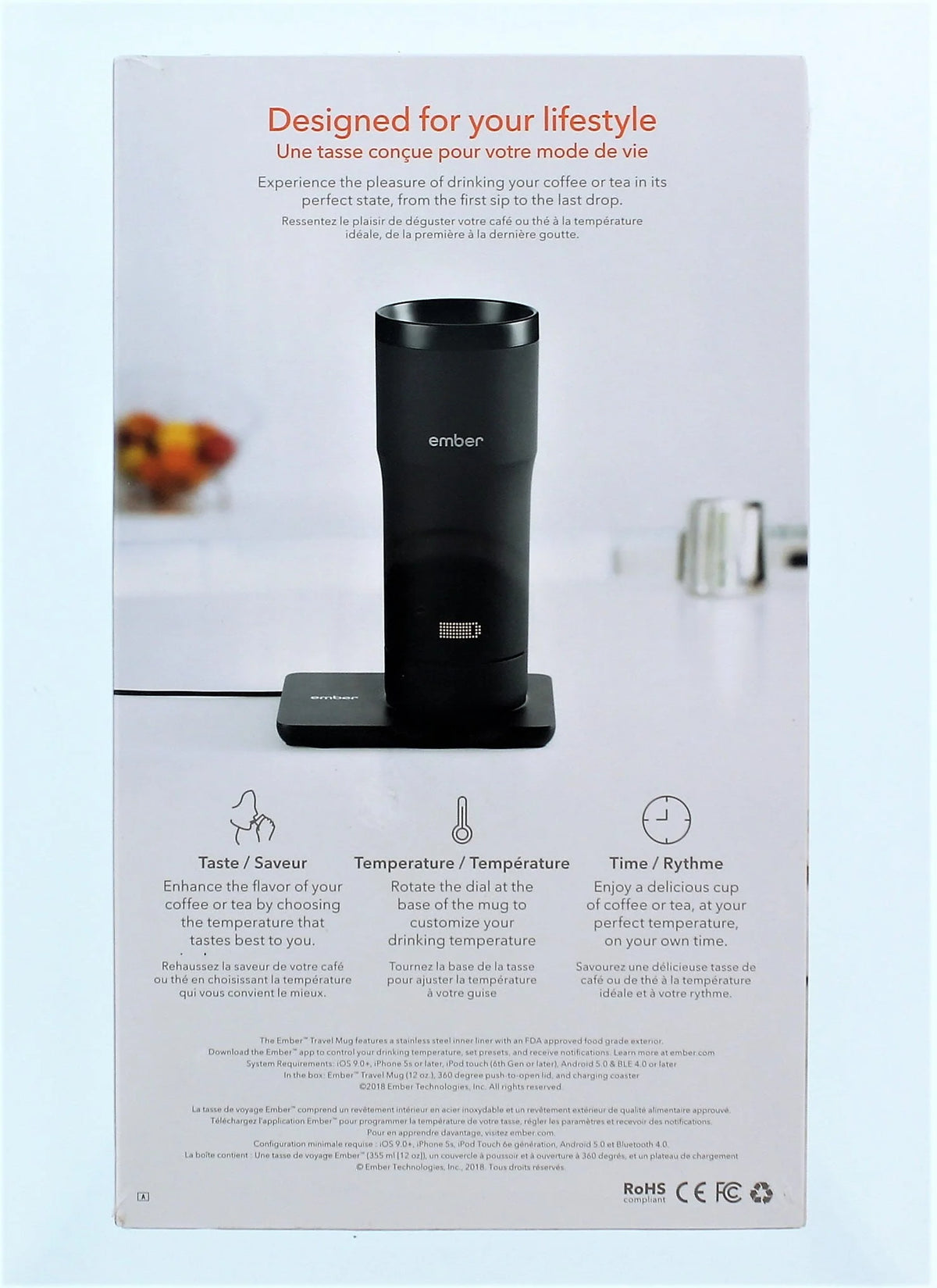 Smart thermal cup 12 fl.oz matte black O246