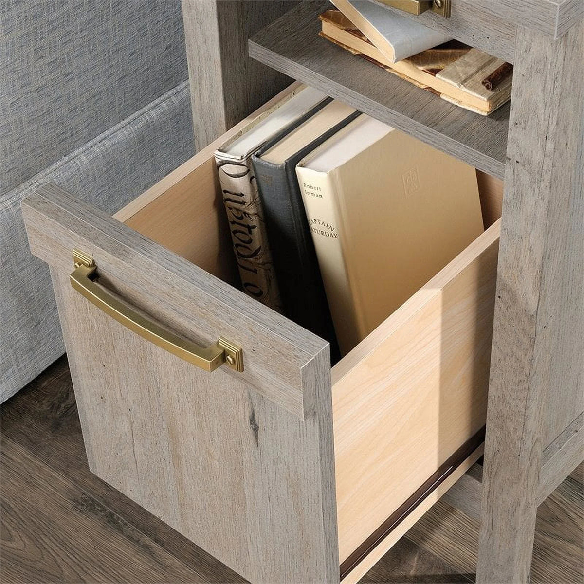 1-Drawer Coastal Engineered Wood End Table in Oak S743