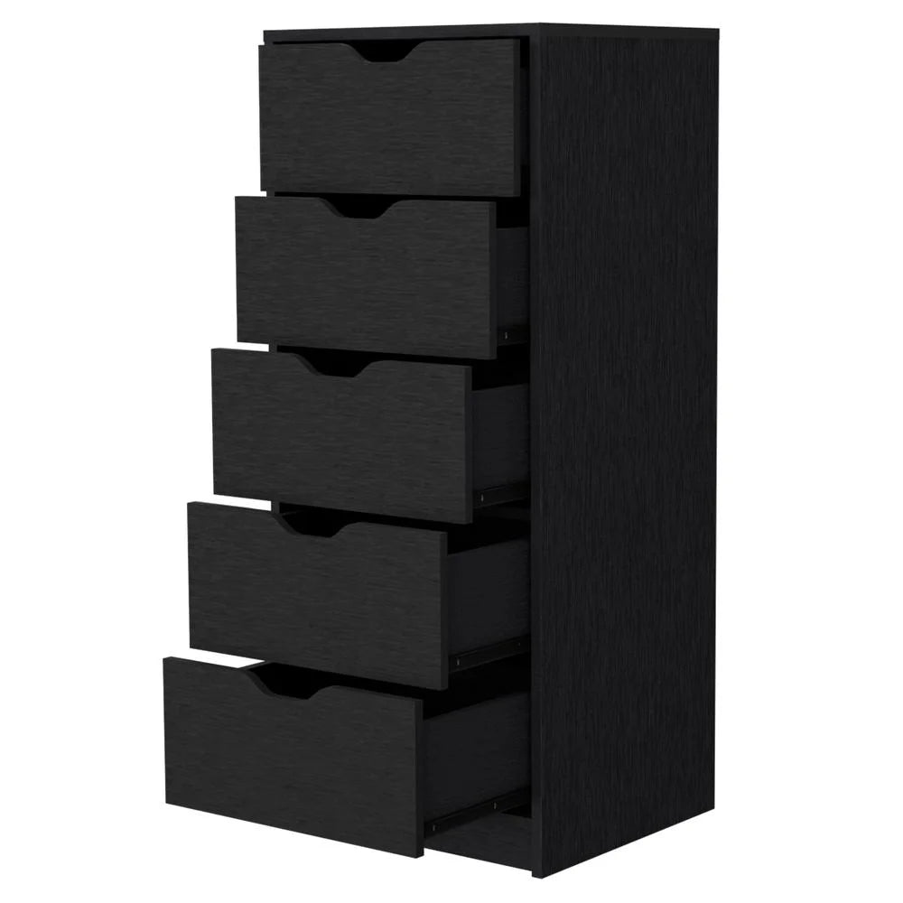 Black 5 Drawer Dresser W3215