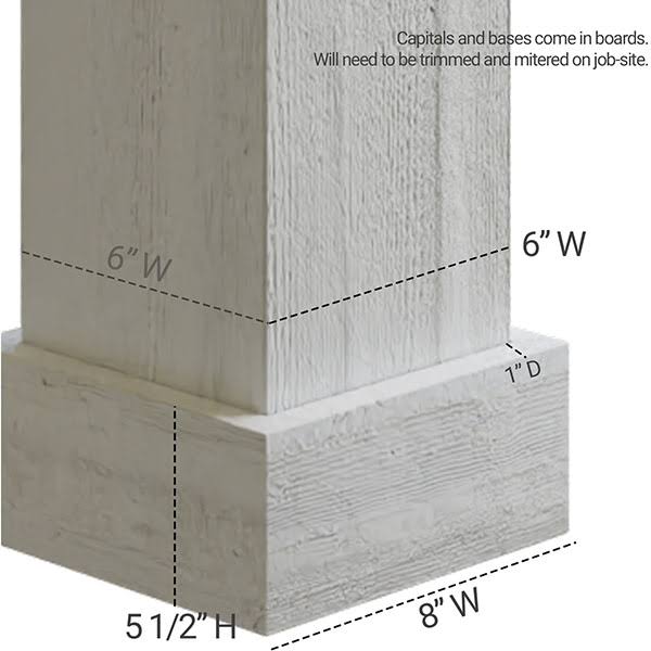 Faux Wood Non-Tapered Square Column Wrap V12098