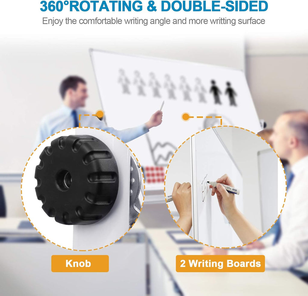 48x36 Height Adjustable Double Sided Magnetic Whiteboard with Stand Z4885