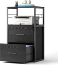 2 Drawer Black Lateral File Cabinet with Lock Q390