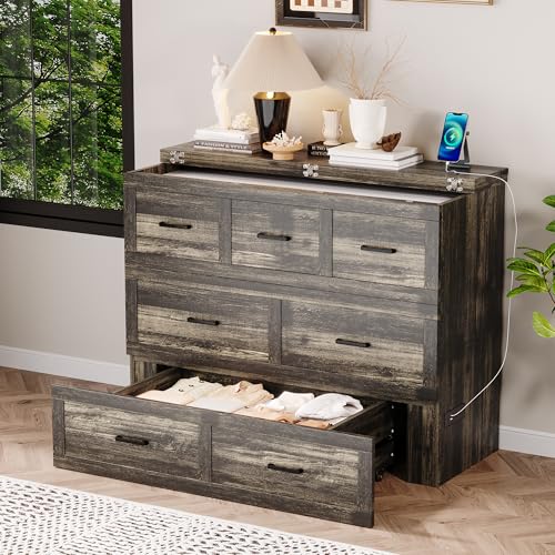 Queen Murphy Bed with Charging Station and Storage E86973