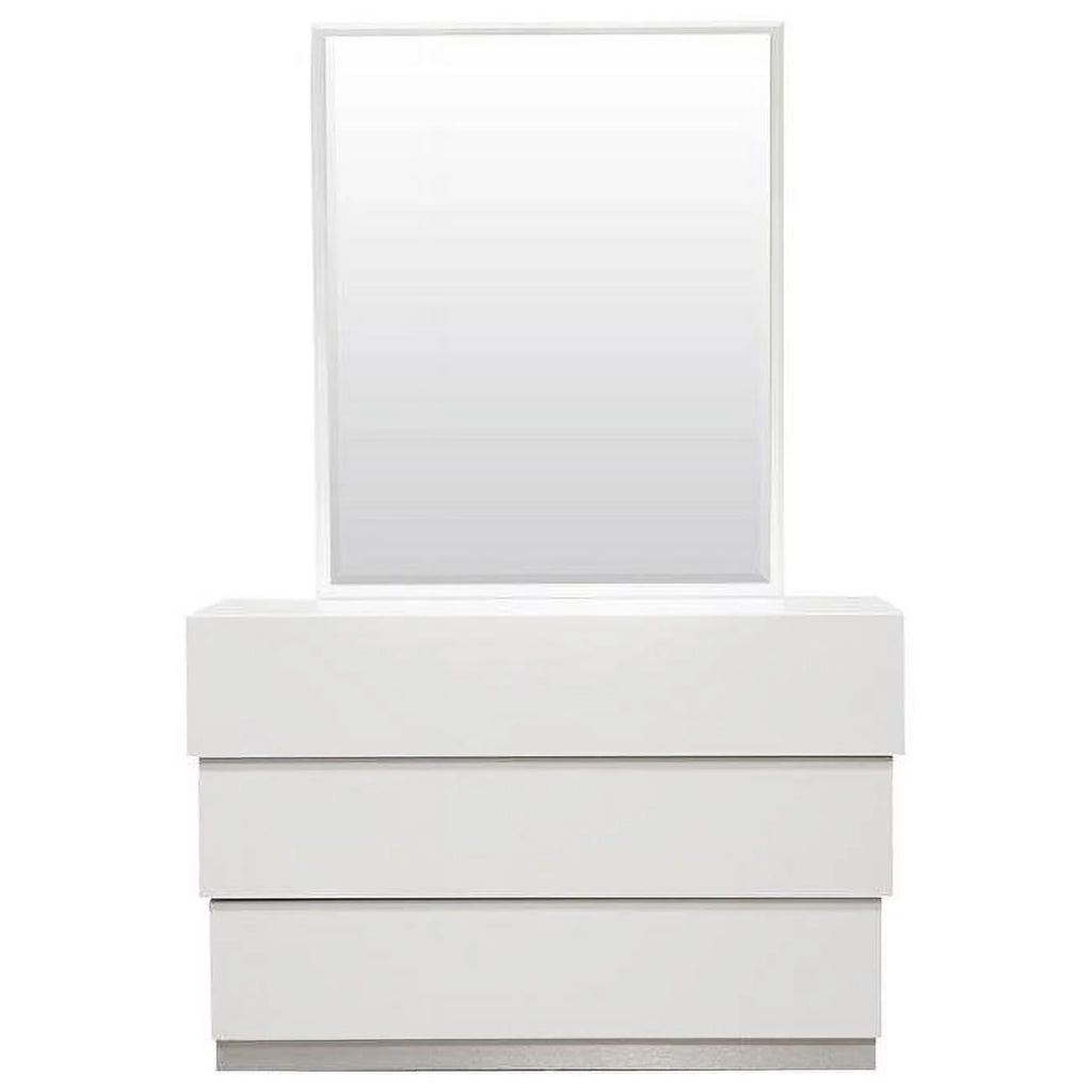 White 2-Piece Poplar Wood Dresser and Mirror Set G917414