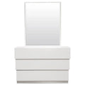 White 2-Piece Poplar Wood Dresser and Mirror Set G917414