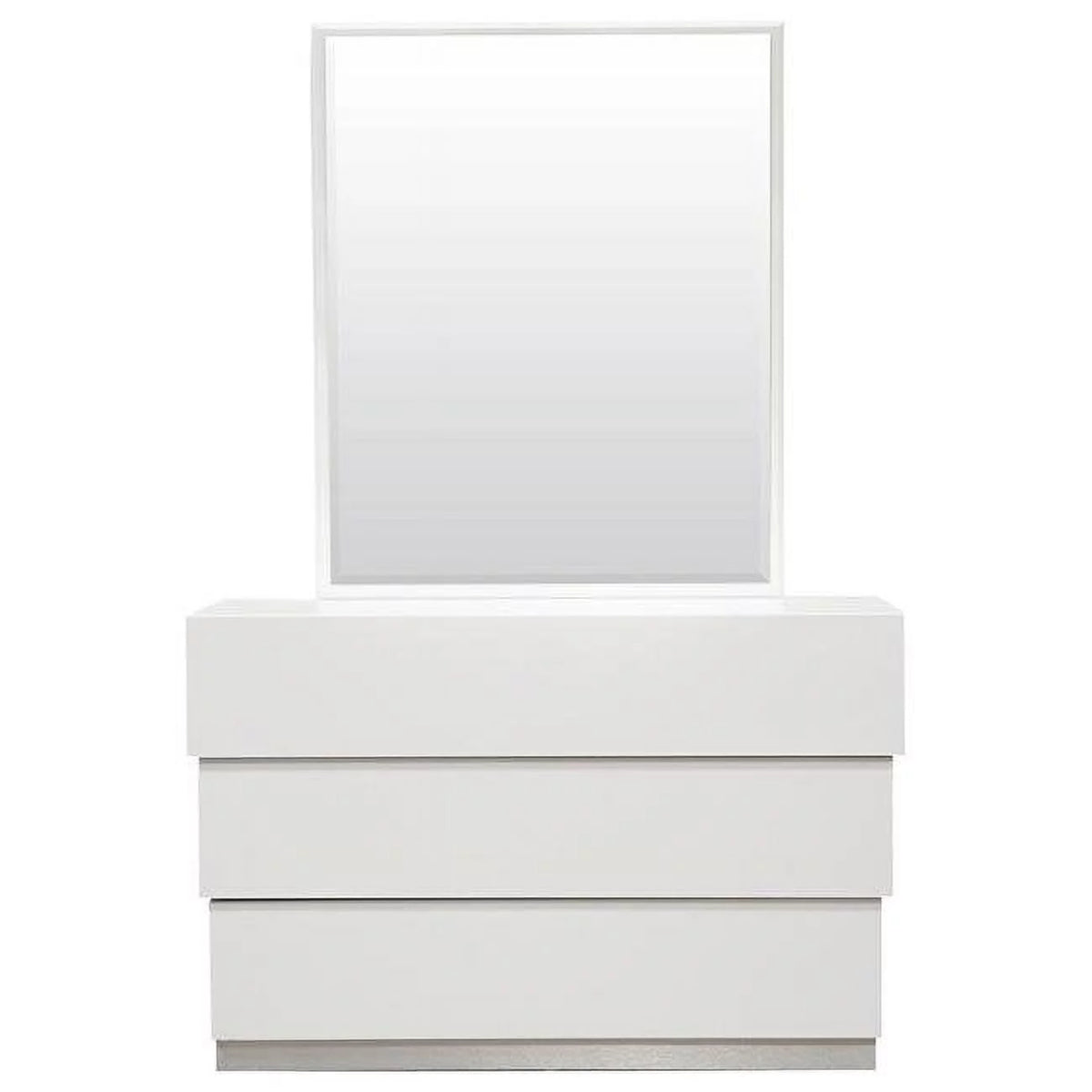 White 2-Piece Poplar Wood Dresser and Mirror Set G917414