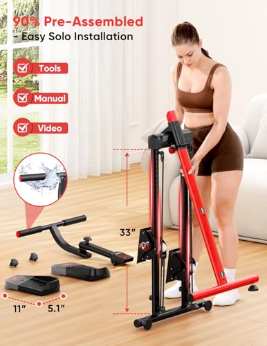 Adjustable Folding Stair Stepper with Handlebar Y90499