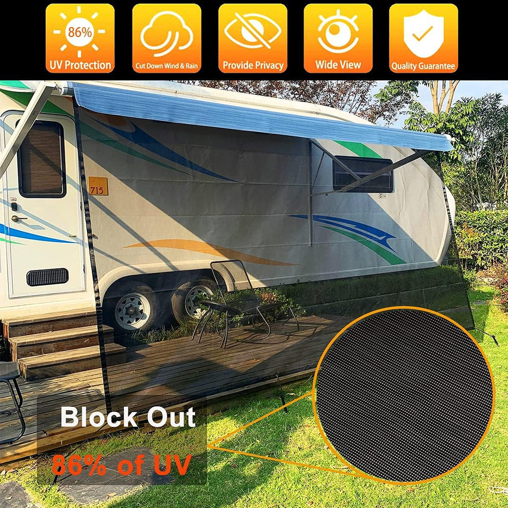 RV Camper Awning Sun Shade Screen 9' X 15' U52590