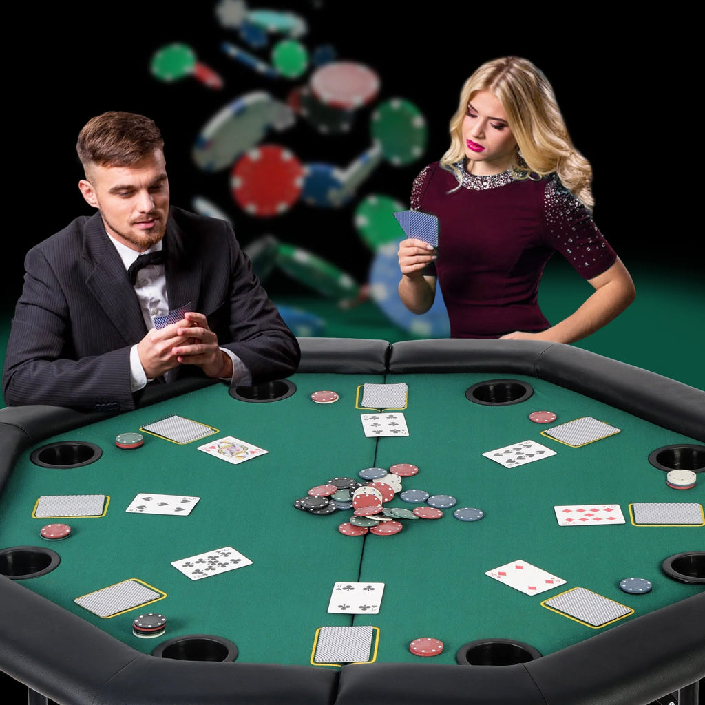 48 Octagon Folding Poker Table with Cup Holder A640570