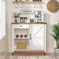 White Coffee Cart with Drawer and Cabinet F7905