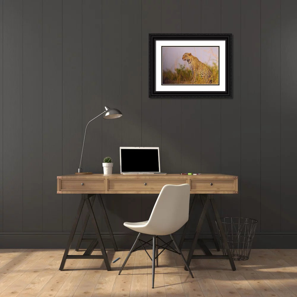 Black Ornate Wood Framed Art Print L492