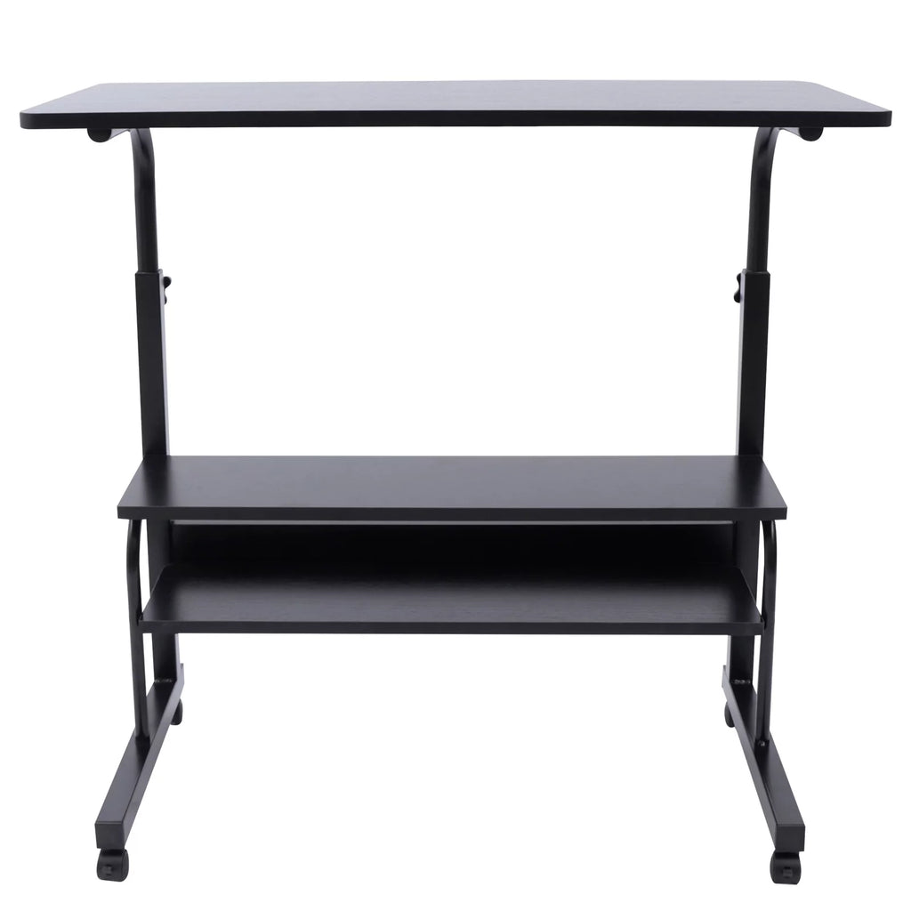 Height Adjustable Mobile Computer Desk with Wheels Y140384