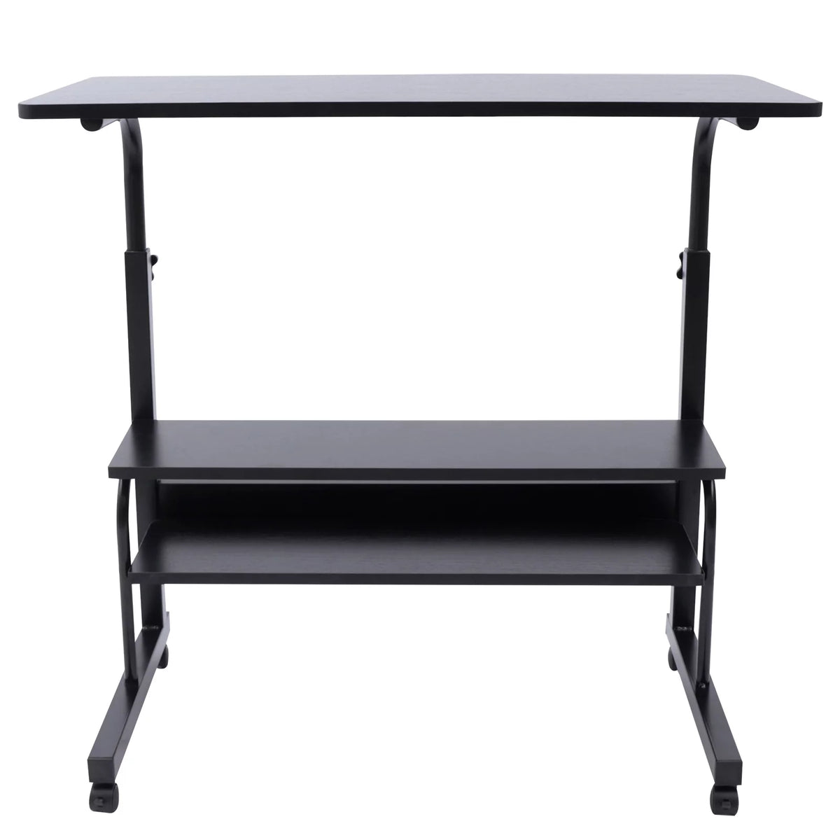 Height Adjustable Mobile Computer Desk with Wheels Y140384