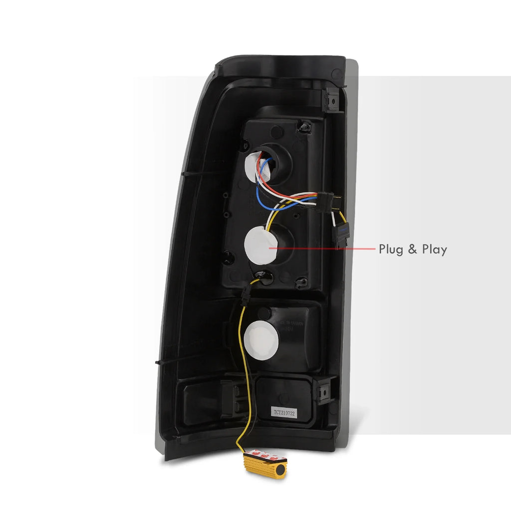 Smoked Lens Black Housing LED Tail Lights Pair V5917