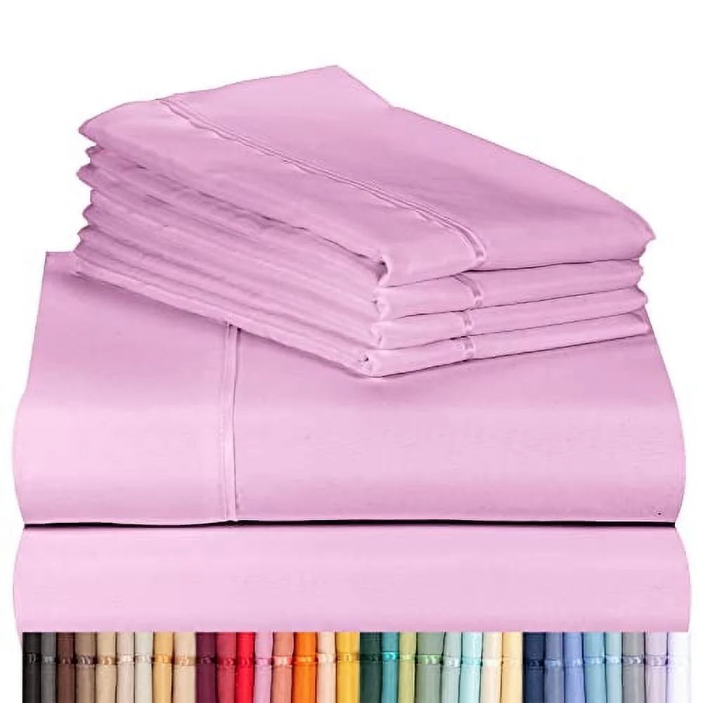 Light Plum Full Size 6 Pieces Cooling Microfiber Sheet Set W6263