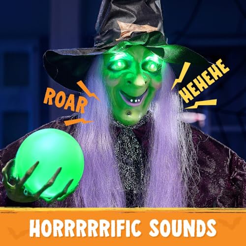 78" Hanging Witch Halloween Decoration with Light Up Eyes E726106