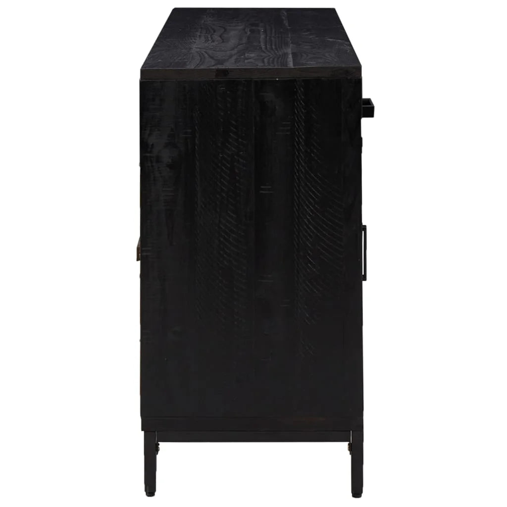 Black Solid Wood Pine Sideboard Q575617