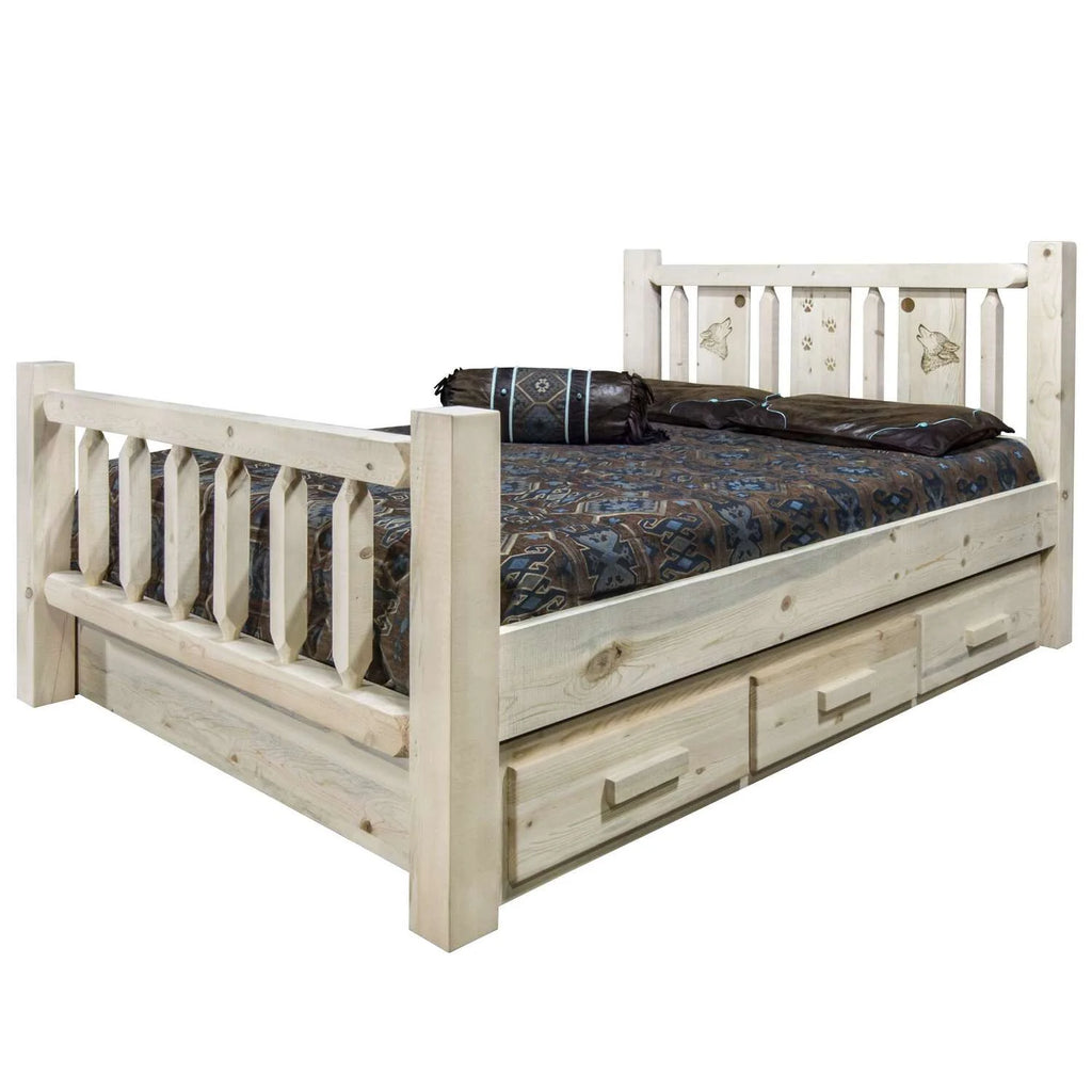 Natural Wood Twin Storage Bed Y13147