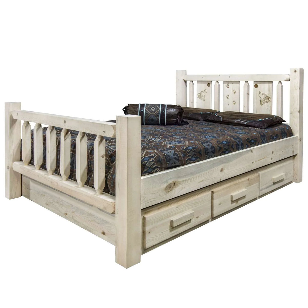 Natural Wood Twin Storage Bed Y13147