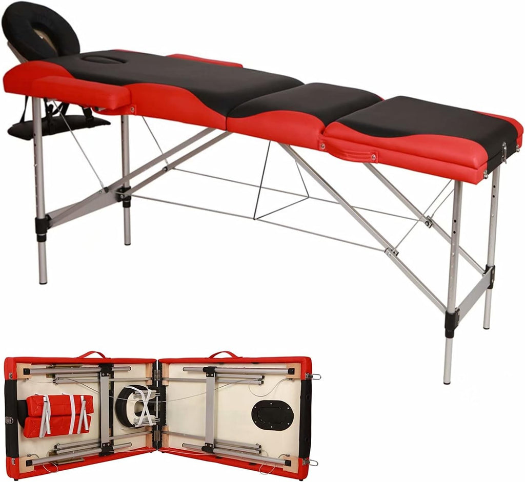 3 Folding Portable Adjustable Massage Table with Carrying Case C431551