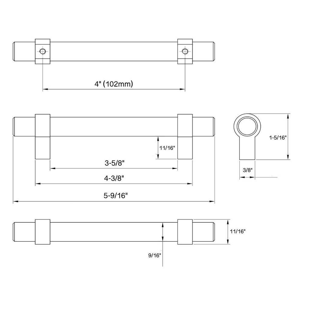 Polished Chrome Bar Cabinet Handle Pull 20 Pack B41530