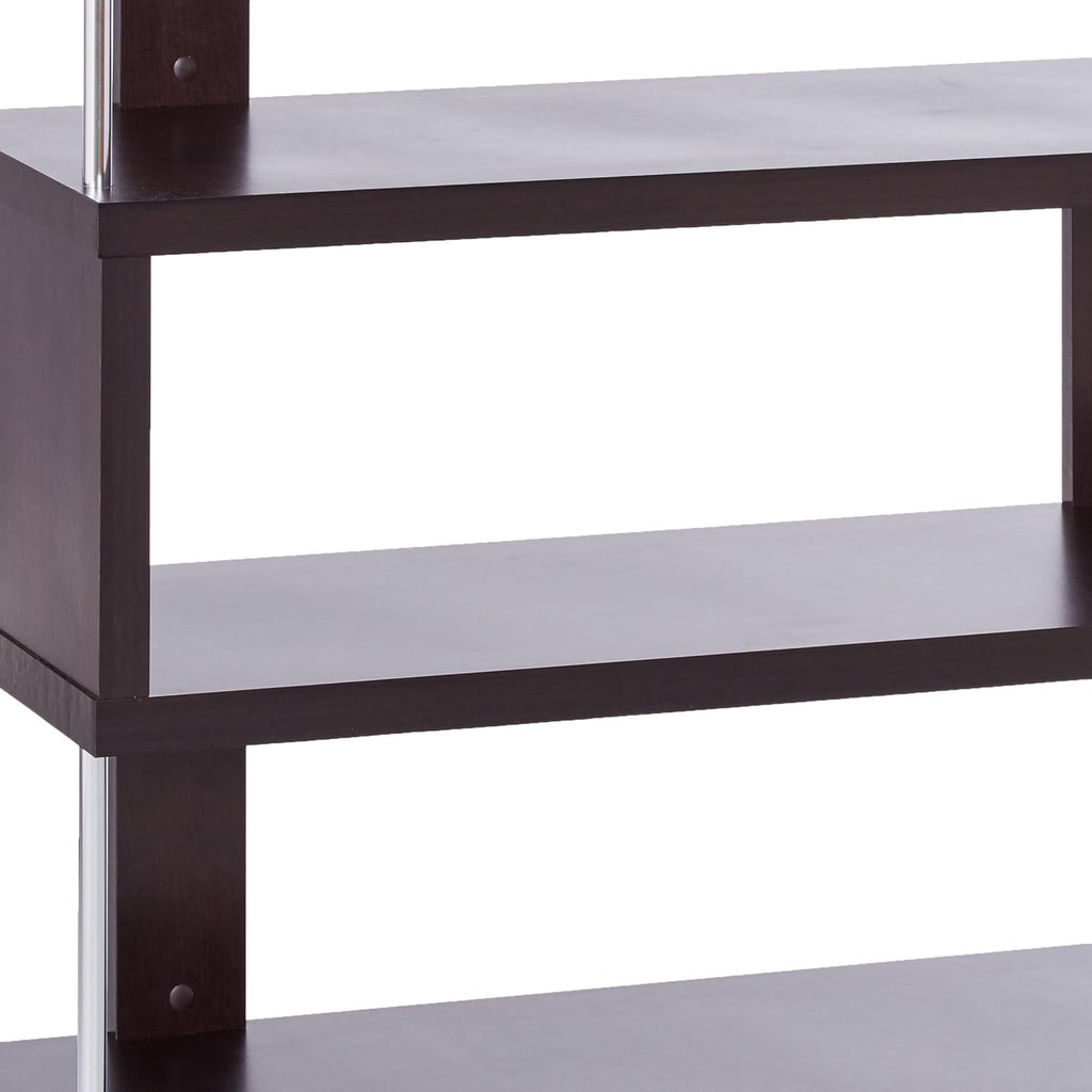 6-Shelf Dark Brown Bookcase K717