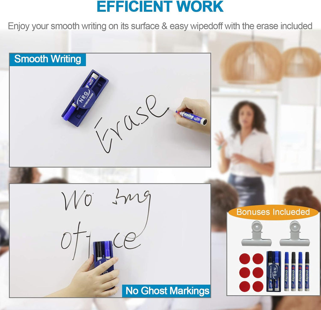 48x36 Height Adjustable Double Sided Magnetic Whiteboard with Stand Z4885