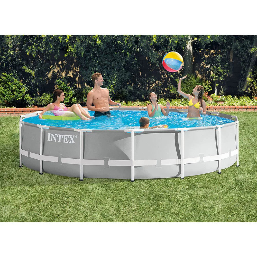 15 Foot x 42 Inch Prism Frame Above Ground Swimming Pool Set with Filter L522