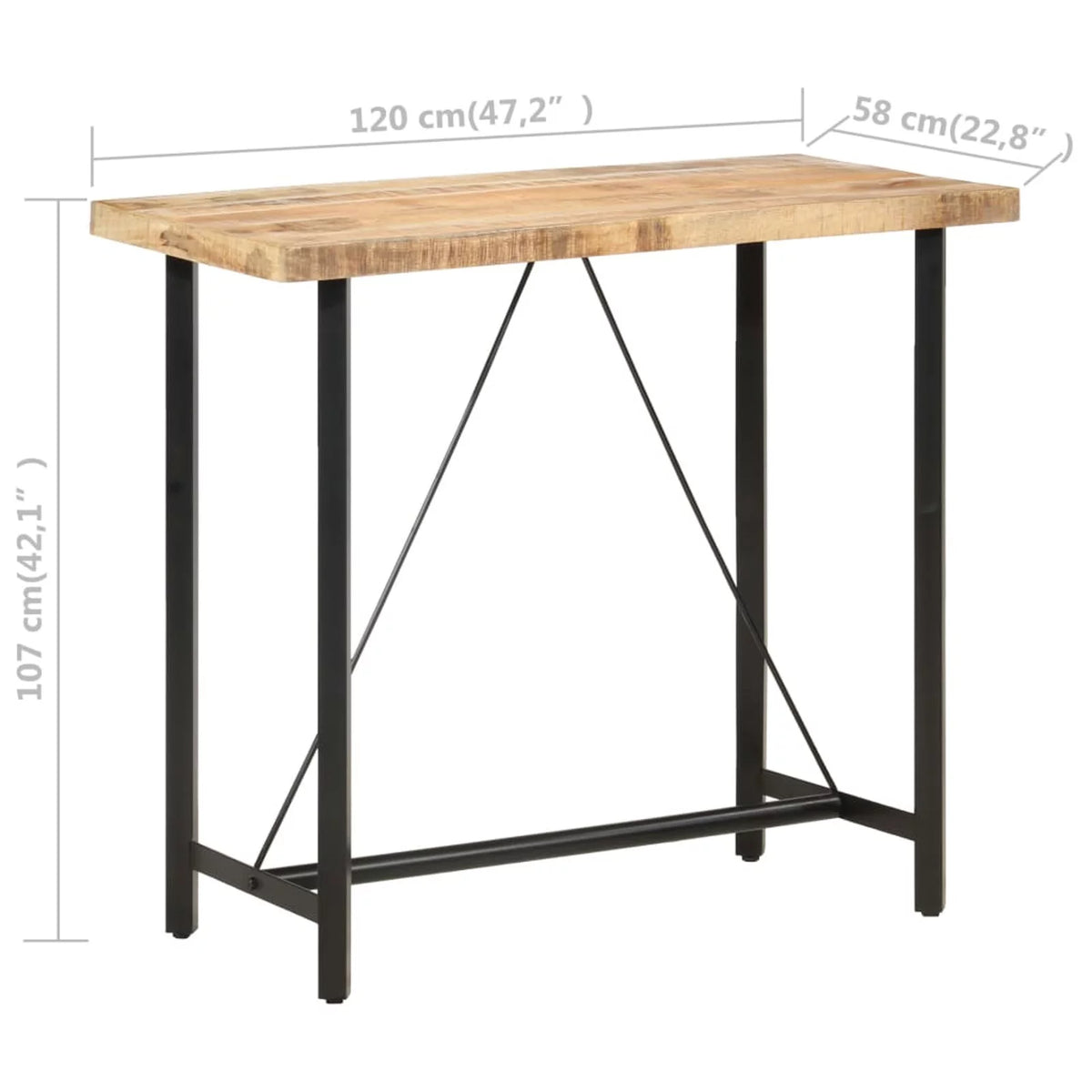Rough Mango Wood Counter Height Pub Table S68999