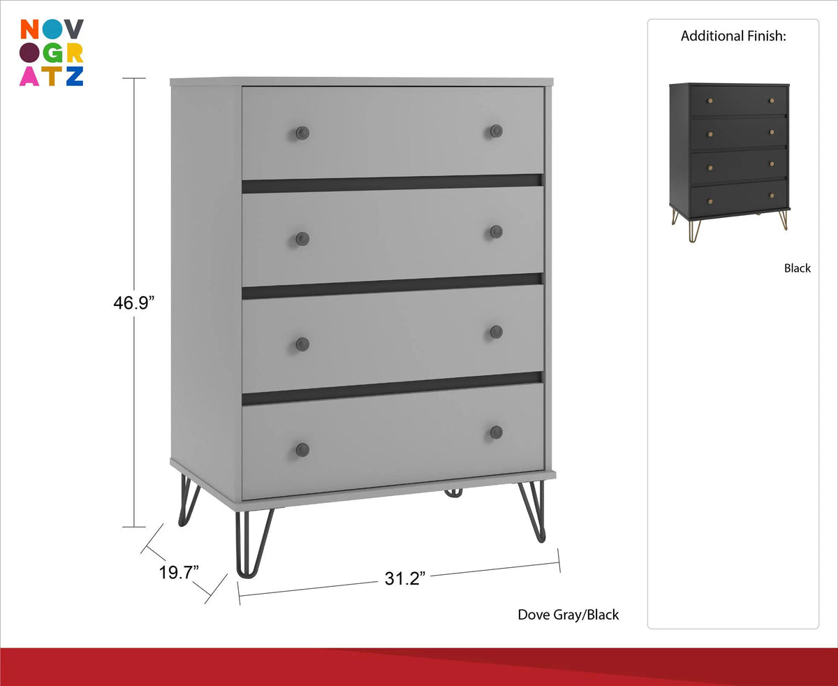 Black 4 Drawer Dresser X3197