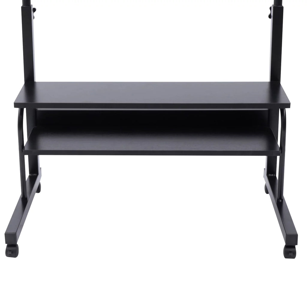 Height Adjustable Mobile Computer Desk with Wheels Y140384