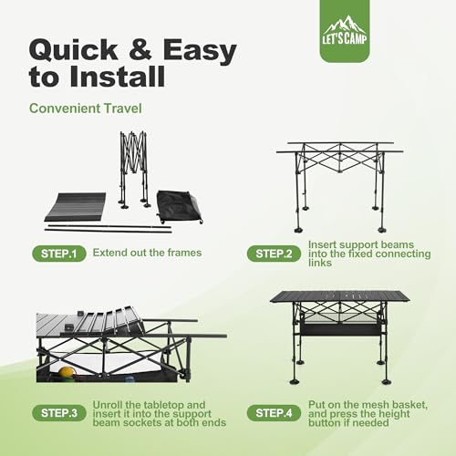 Folding Aluminum Camping Table with Carrying Bag X92124