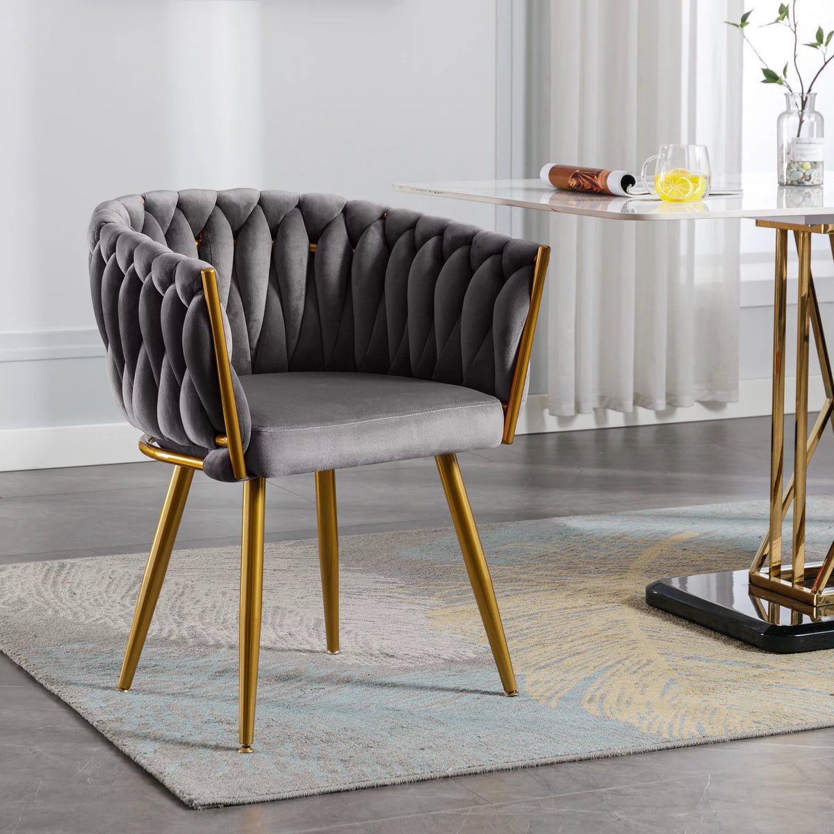 Velvet Dining Chairs Set of 2 Dark Grey S865