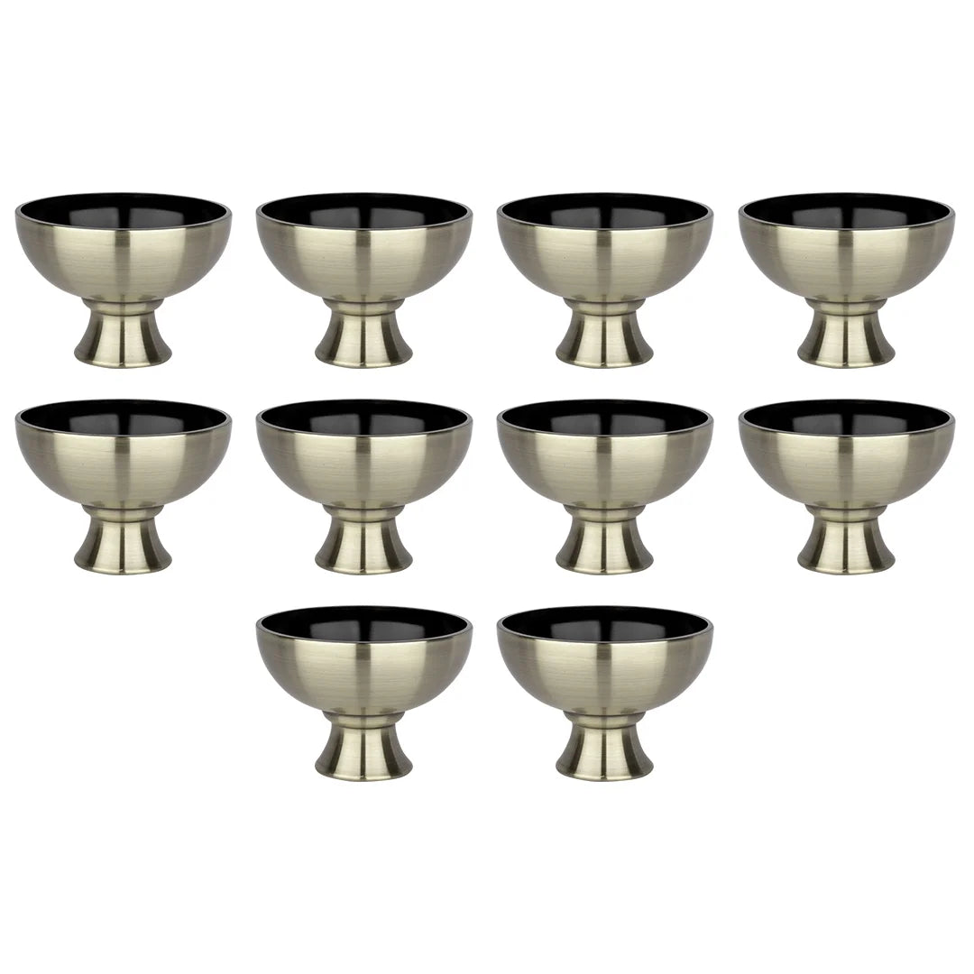 Antique Brass Metal Compote Bowl Set of 10 K878707
