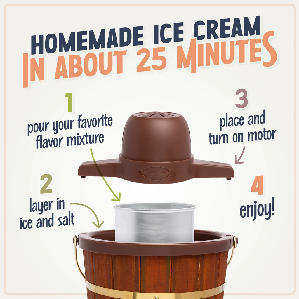 4-Quart Wood Bucket Ice Cream Maker B74753