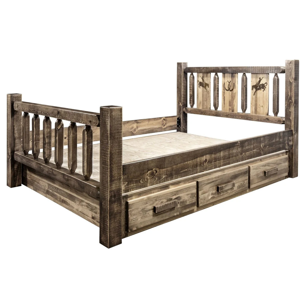 Brown Wood Twin Storage Bed M228811