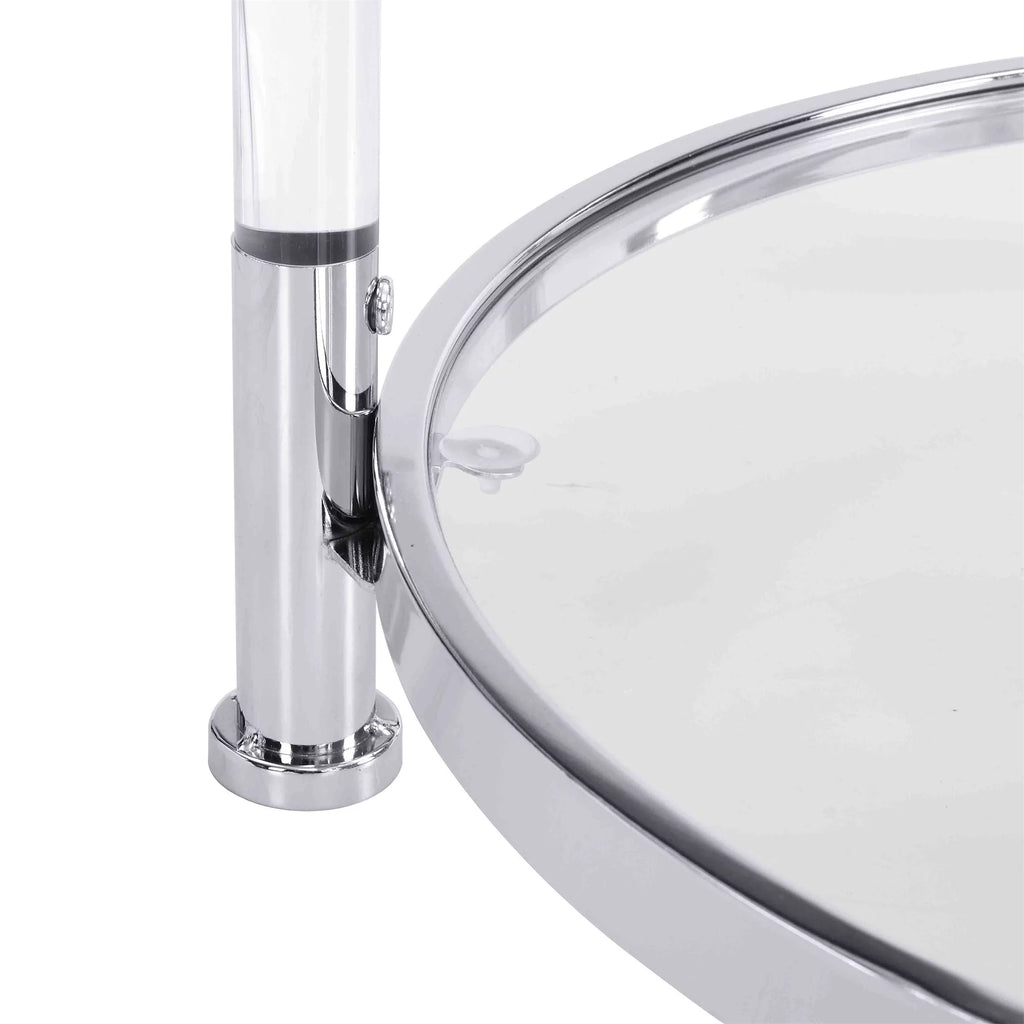 22" Round Acrylic Coffee Table with Metal Legs I4400
