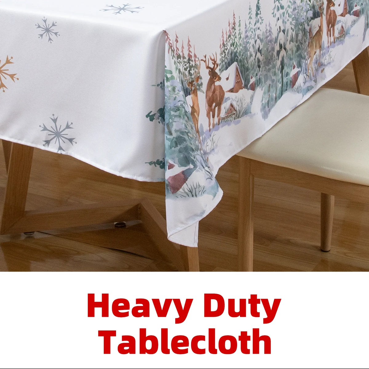 Christmas Tablecloth Rectangle 60x102in Machine Washable Polyester Y98148