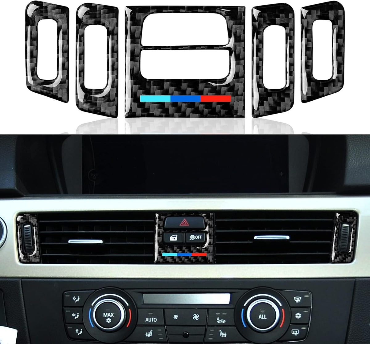 Carbon Fiber Gear Shift Panel Sticker Decal Trim Cover U119414