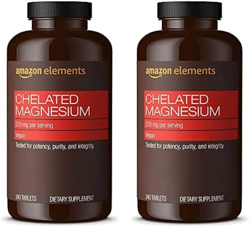 Chelated Magnesium Glycinate 270 mg Vegan 240 Tablets Pack of 2 S3367